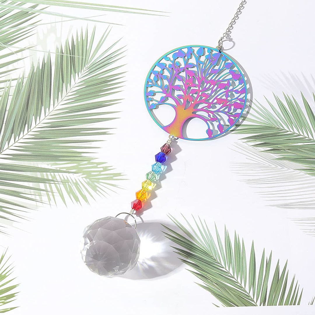 Olivenorma Clear Crystal Chakra Beads Hanging Wind Chime Suncatcher - image 17