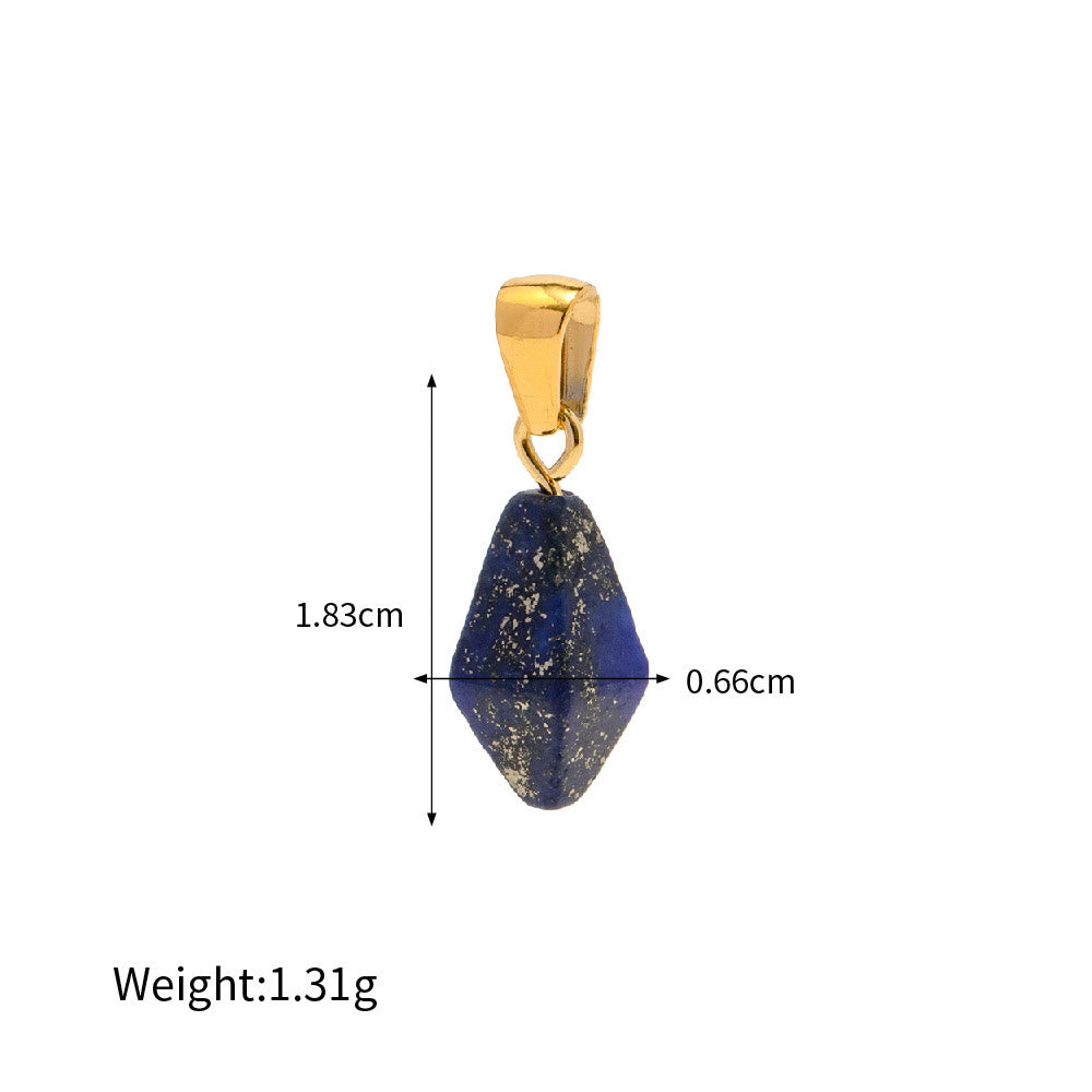 Collana con ciondolo in quarzo rosa, lapislazzuli, turchese e diamanti Olivenorma 