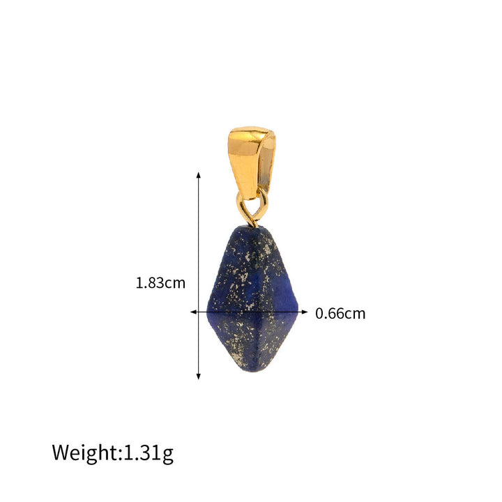 Collana con ciondolo in quarzo rosa, lapislazzuli, turchese e diamanti Olivenorma 