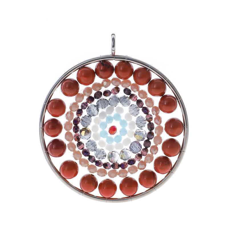 Collana di cristallo con ciondolo rotondo con fiore di datura di Olivenorma