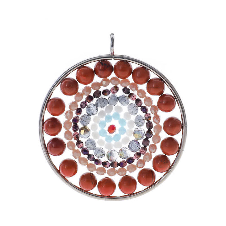 Collana di cristallo con ciondolo rotondo con fiore di datura di Olivenorma