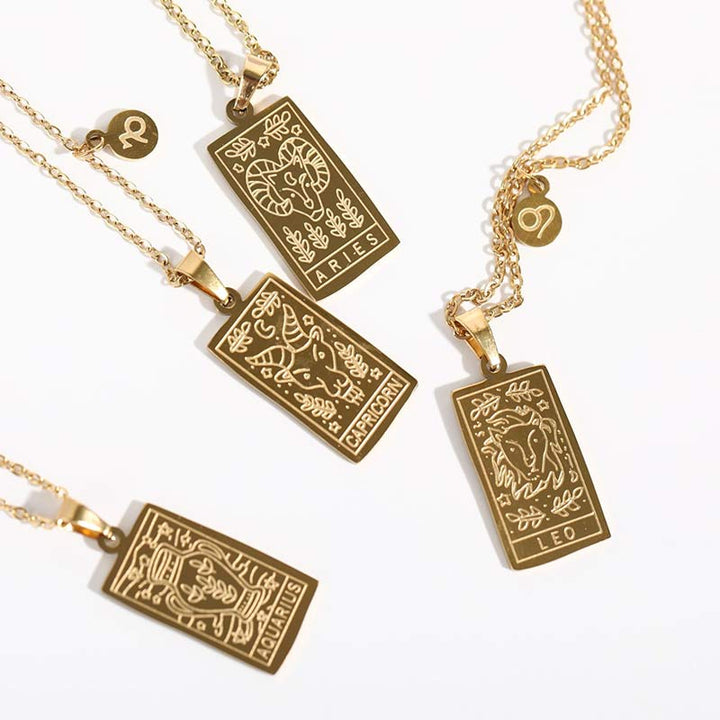 Collana con catena riempita d'oro Olivenorma Zodiac 