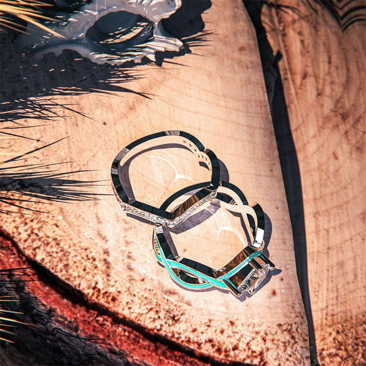 Anello Olivenorma Turchese Ocean Wave
