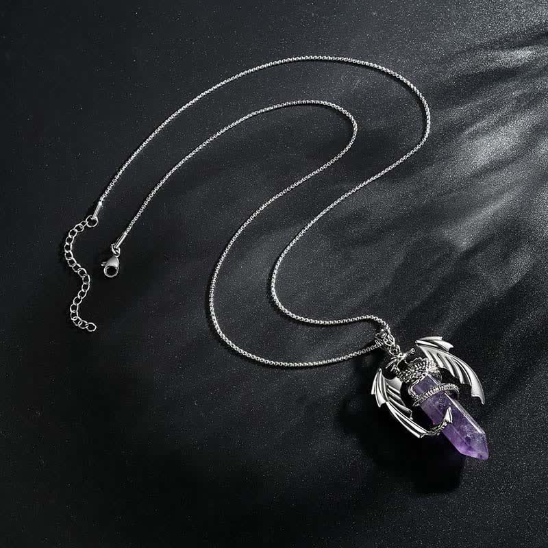 Collana Reiki con pietra curativa in cristallo di drago vintage Olivenorma 