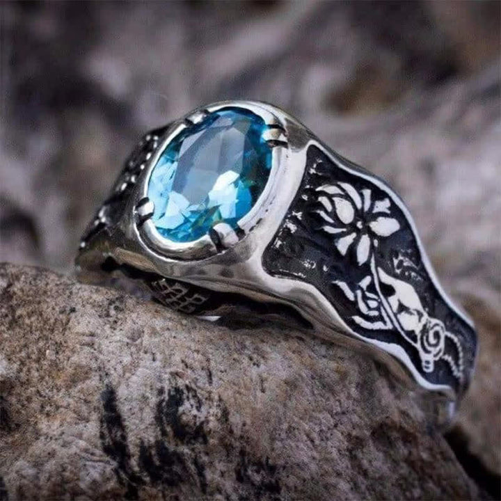 Olivenorma Buddhi Mudra - Anello con topazio azzurro svizzero 