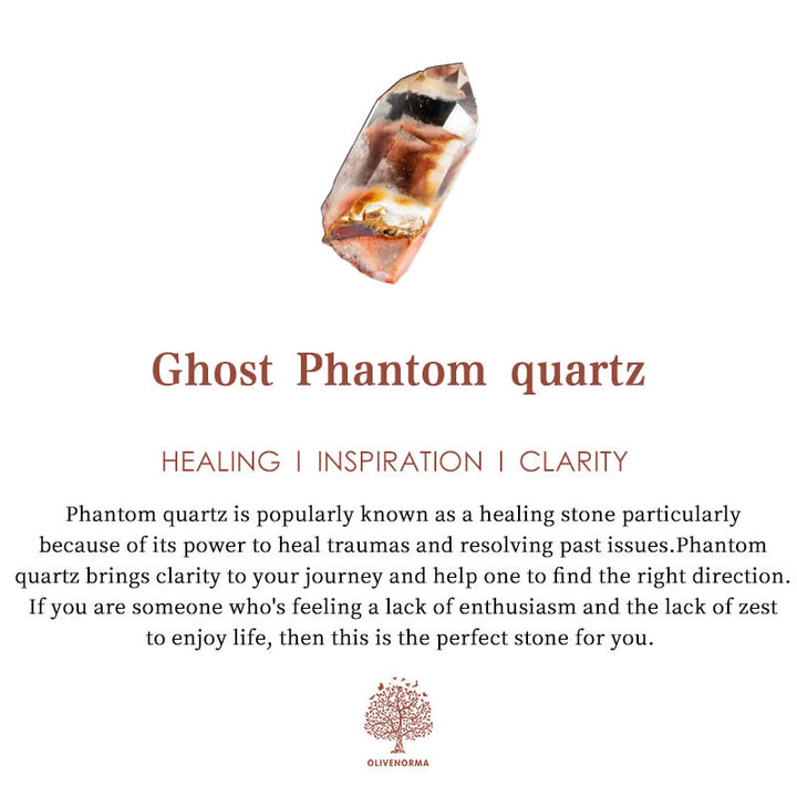 Olivenorma Ghost Phantom Quartz Goccia Pietra Naturale