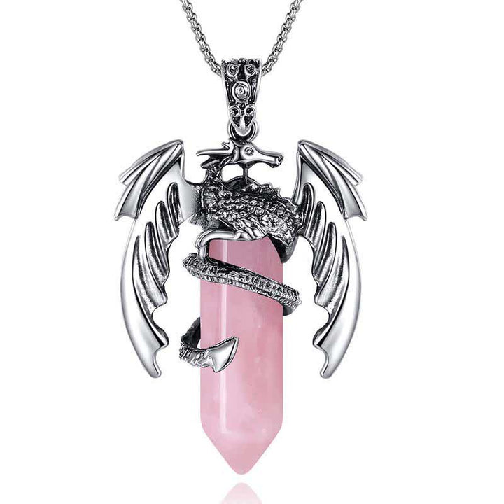 Collana Reiki con pietra curativa in cristallo di drago vintage Olivenorma 