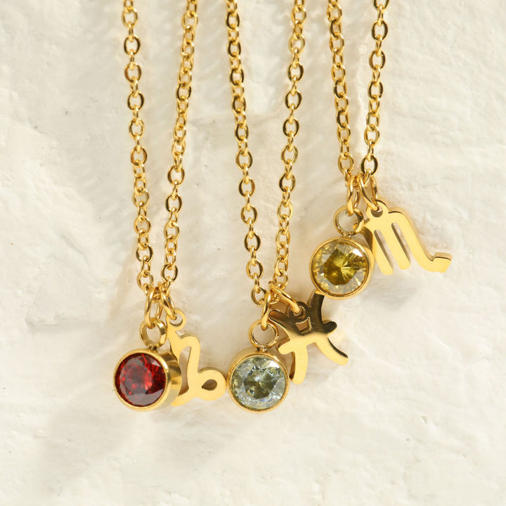 Collana in acciaio inossidabile con rune zodiacali Olivenorma
