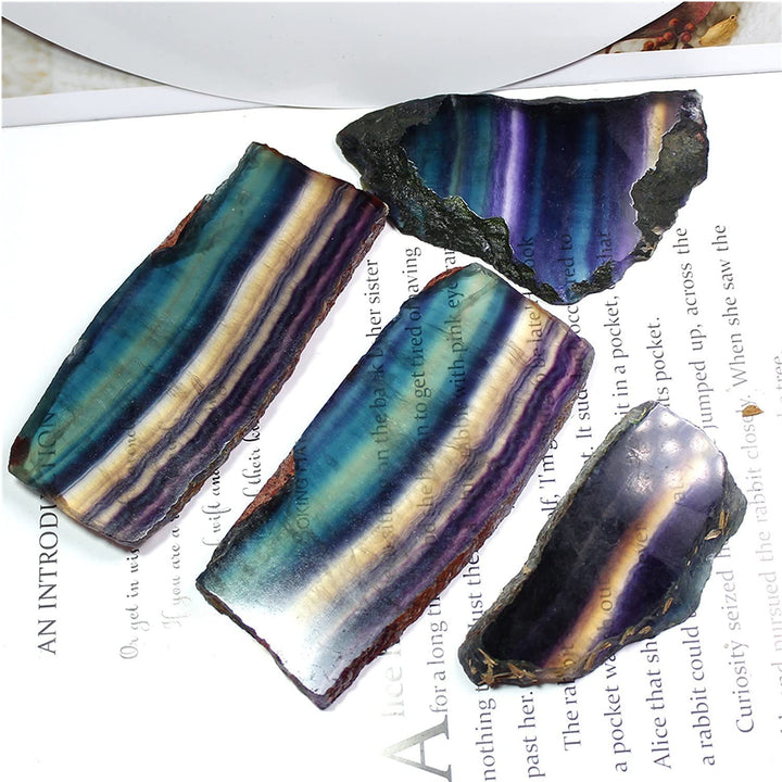 Decorazione in pietra preziosa naturale grezza di fluorite arcobaleno Olivenorma 