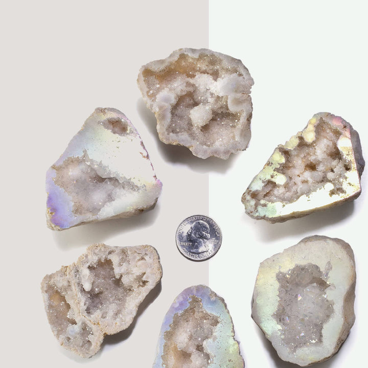 Olivenorma Angel Aura Quarzo Geode Pietra naturale