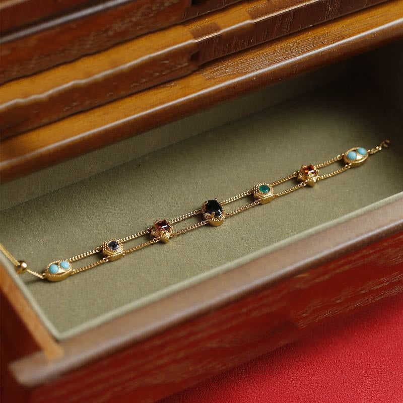 Olivenorma Bracciale doppio strato in stile retrò occidentale