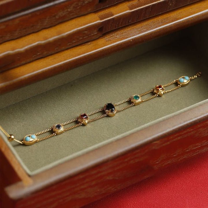 Olivenorma Bracciale doppio strato in stile retrò occidentale
