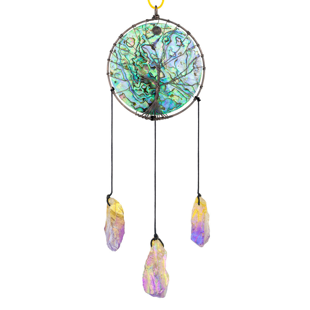 Ornamento pendente con albero della vita in conchiglia di abalone Olivenorma