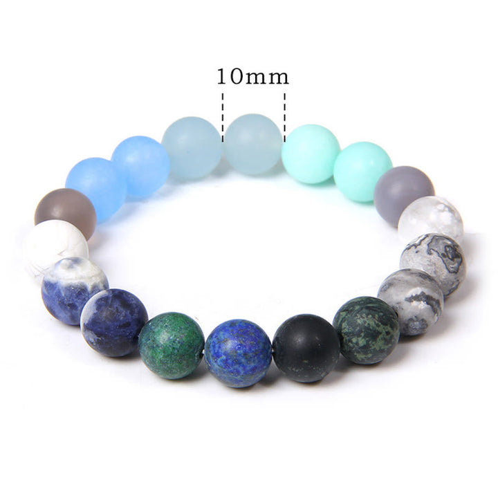 Olivenorma Bracciale Pianeta in Perline Naturali Satinate da 10 mm 