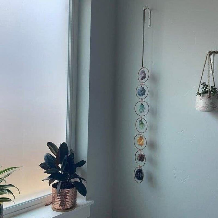 Decorazione da parete in pietra preziosa di cristallo grezzo del chakra Olivenorma