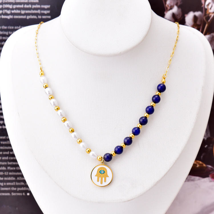 Olivenorma Pearl Lapislazzuli Turchese Collana Bracciale Orecchini Set