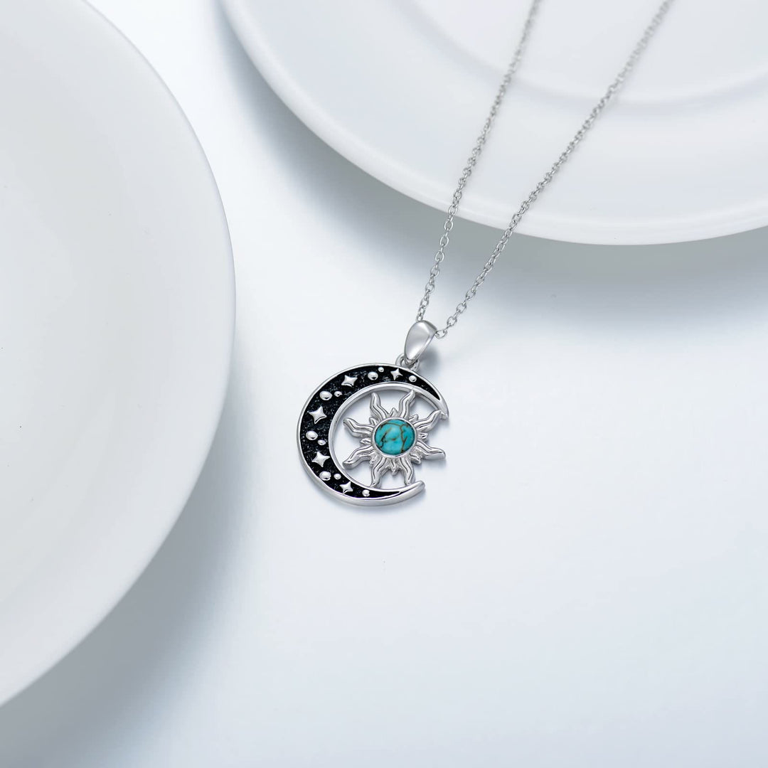 Collana con ciondolo sole luna turchese Olivenorma