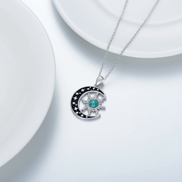 Collana con ciondolo sole luna turchese Olivenorma