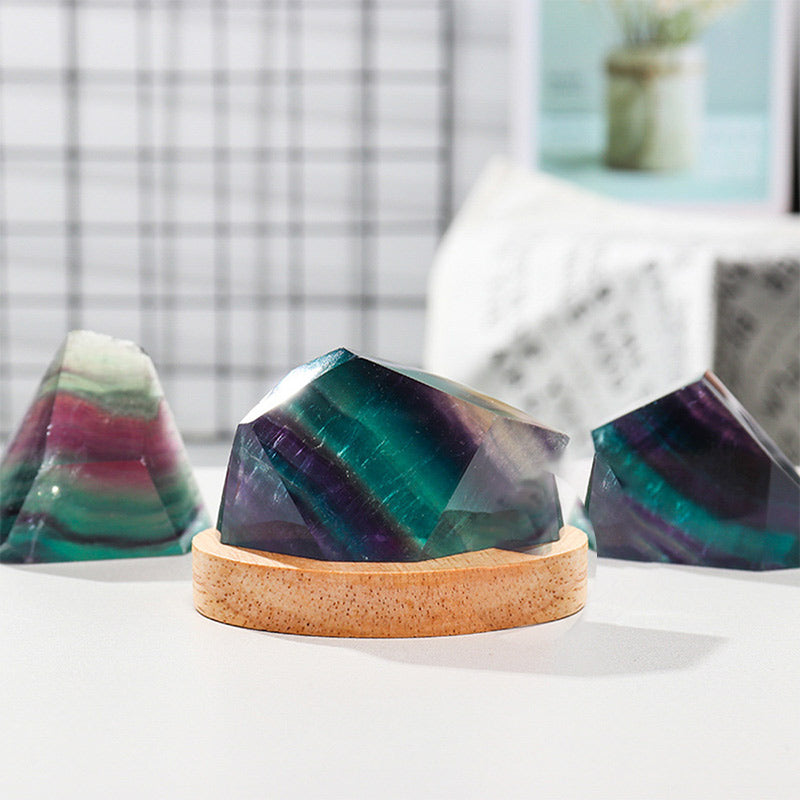 Decorazione lampada di cristallo irregolare in fluorite Olivenorma