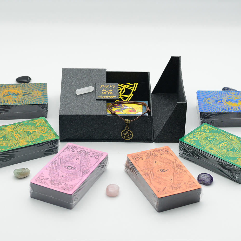 Olivenorma Foil Crystals Stone Tovaglia Set Mazzo di Tarocchi Carte