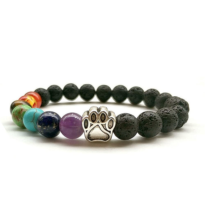 Collana di protezione dei chakra in pietra lavica Olivenorma