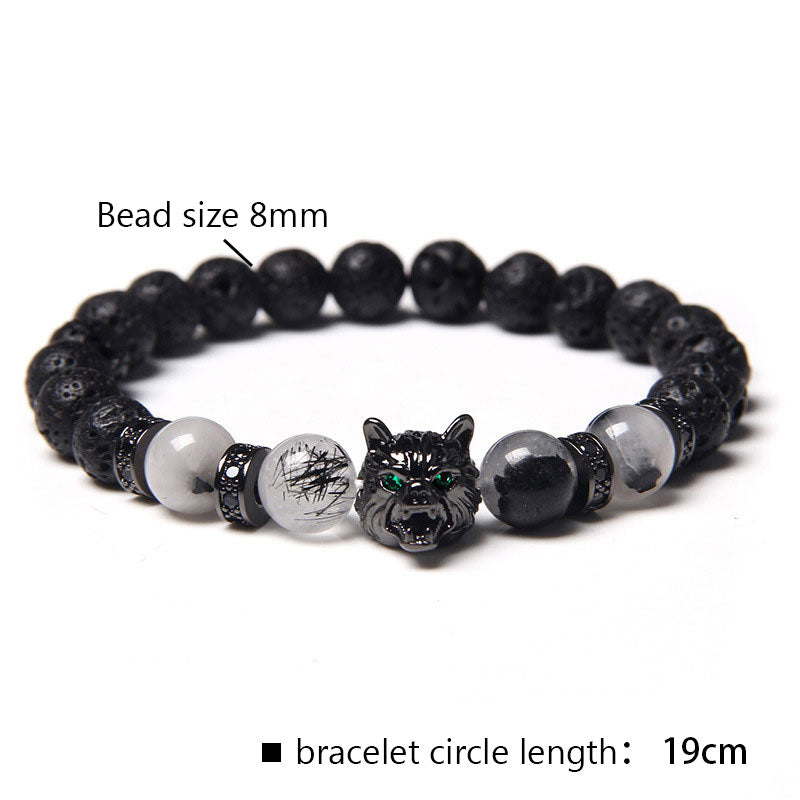 Braccialetto Olivenorma Moonstone Wolf