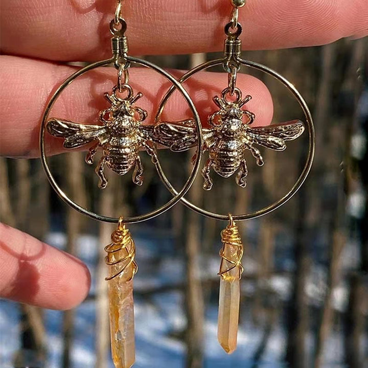 Orecchini Olivenorma con accessori in cristallo naturale luna stella fungo 