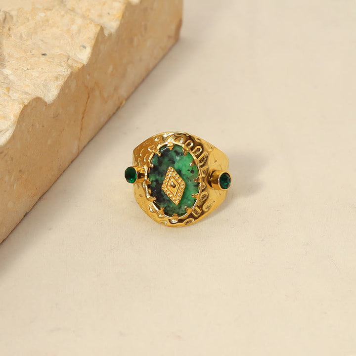 Anello regolabile Olivenorma in turchese africano