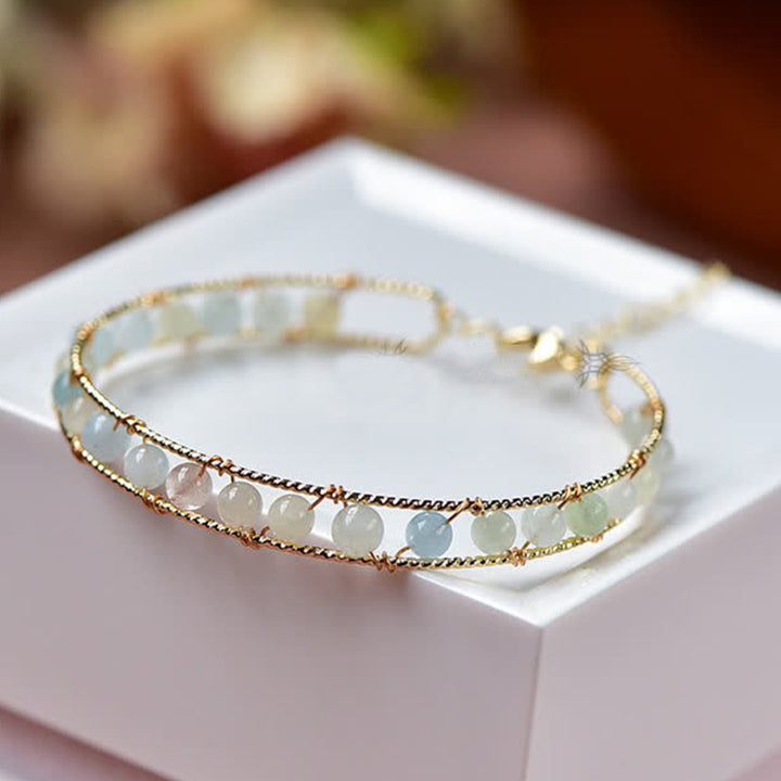 Bracciale con pietra preziosa morganite naturale 