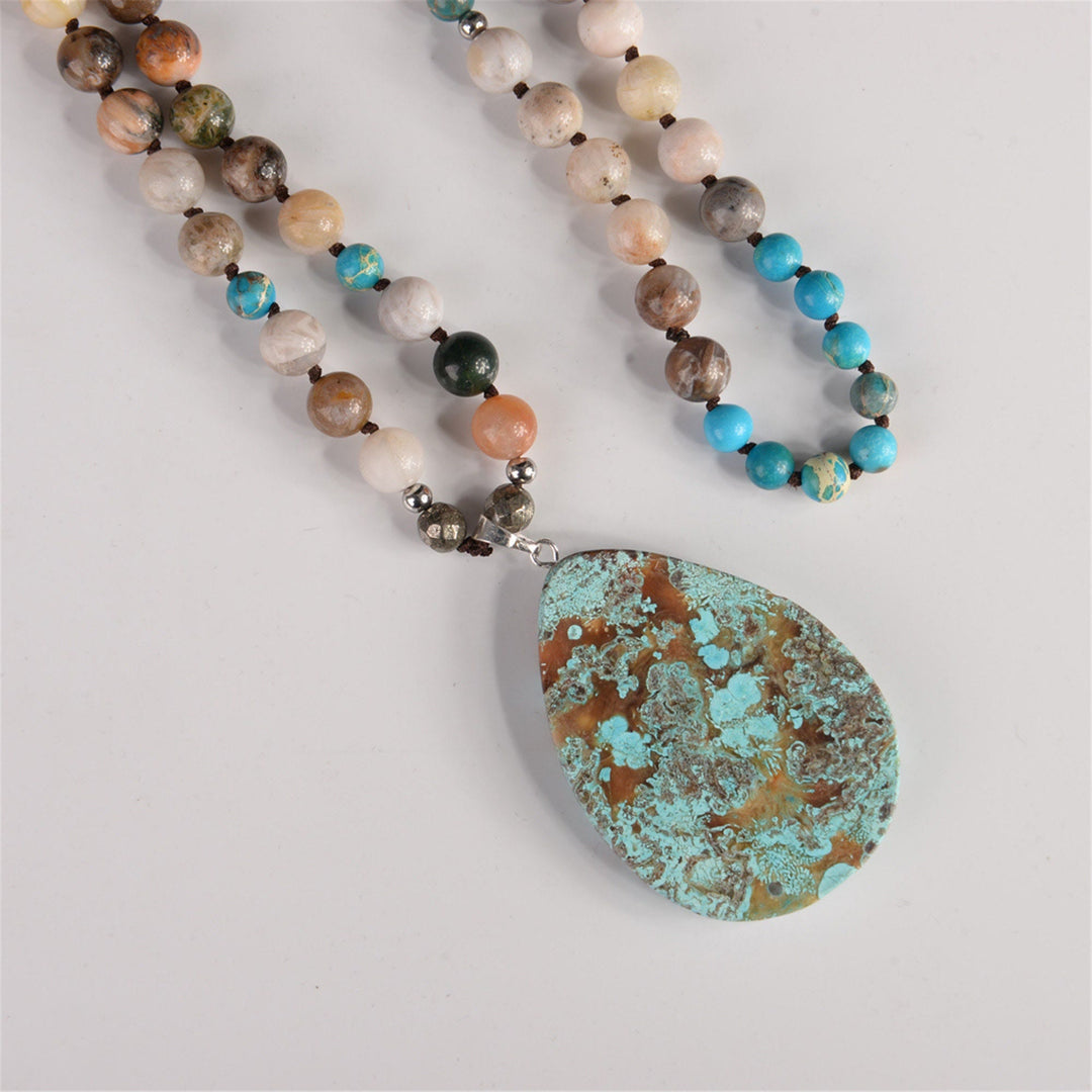 Collana di perline di turchese africano naturale fatto a mano Olivenorma