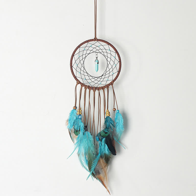 Olivenorma Amazzonite Blue Crystal Dream Catcher
