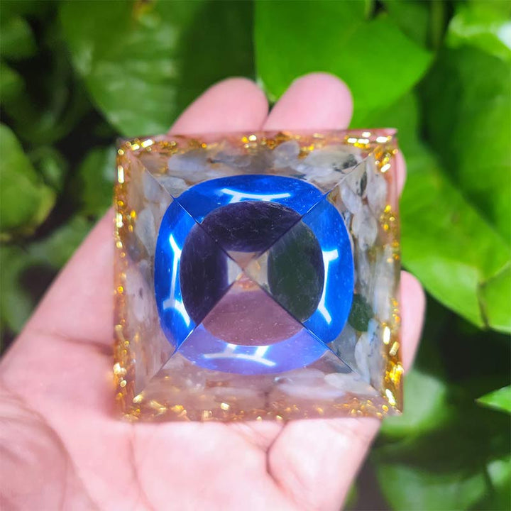 Ametista Olivenorma con Quarzo Ialino Gemelli Zodiaco Orgone Piramide 