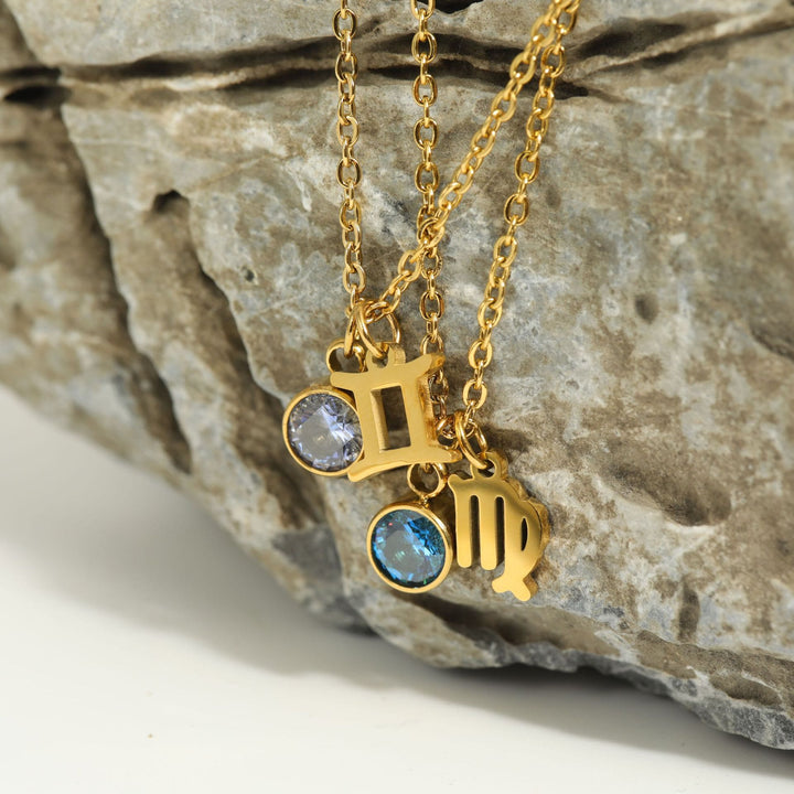 Collana in acciaio inossidabile con rune zodiacali Olivenorma