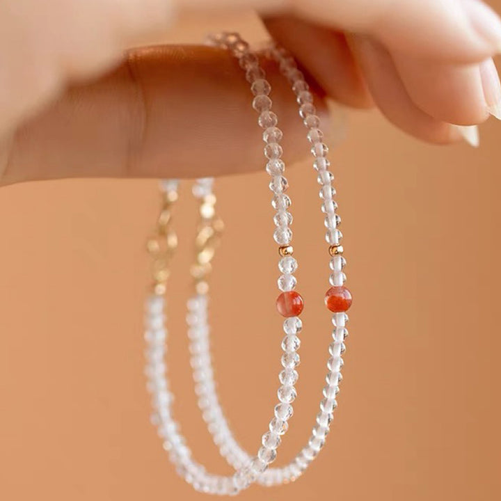 Gathering Fortune - Bracciale con pietre preziose di cristallo trasparente 