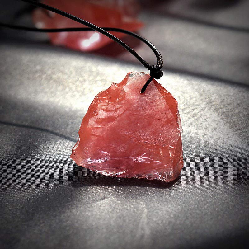 Collana di pietre preziose per la messa a terra e l'equilibrio in quarzo rosso