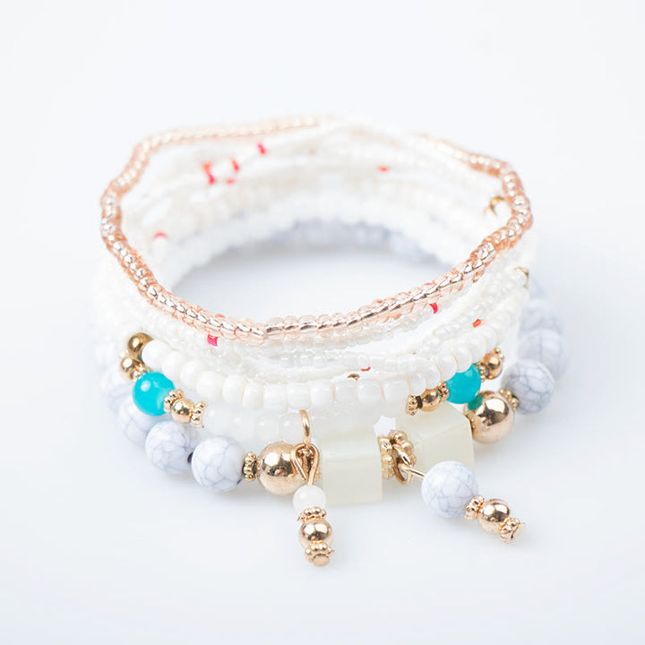 Olivenorma Emperor Stone Bracciale a strati con perline