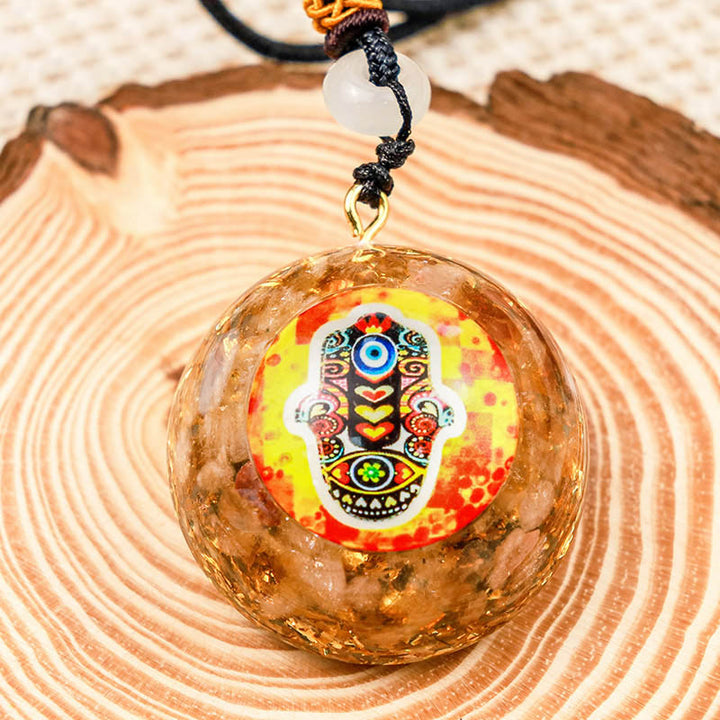 Collana Hamsa Romance in pietra solare