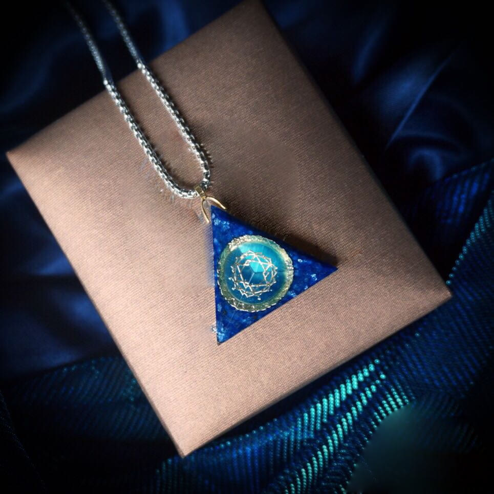 Collana Olivenorma Lapislazzuli Acquamarina Organe Triangolare