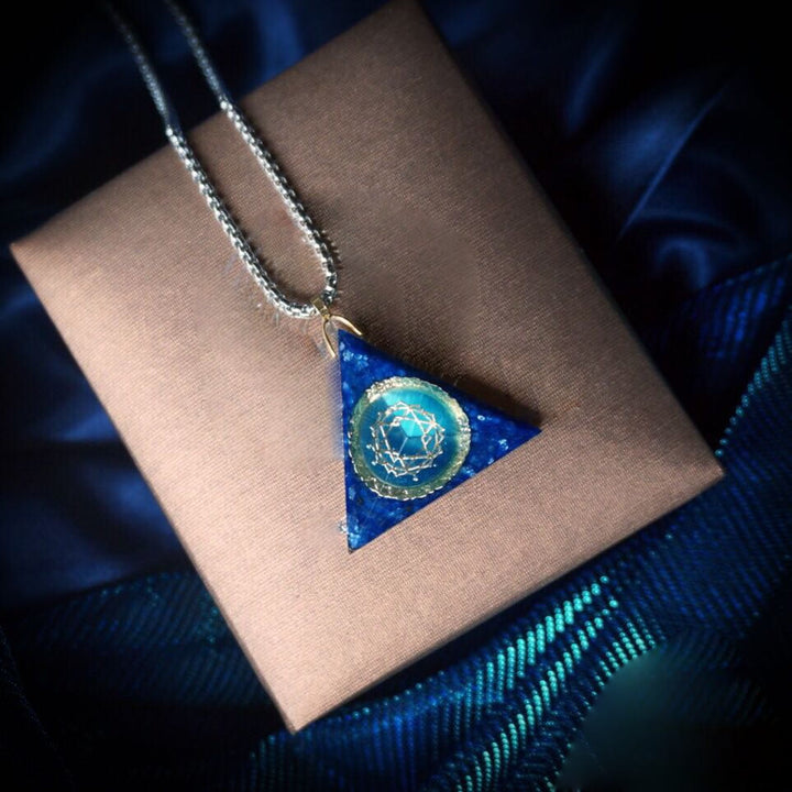 Collana Olivenorma Lapislazzuli Acquamarina Organe Triangolare