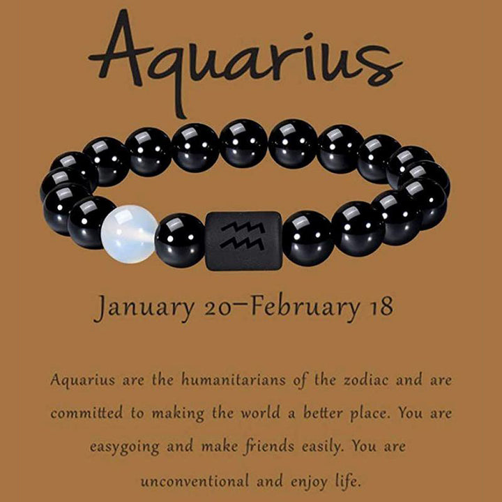 Bracciale portafortuna dello zodiaco in ossidiana Olivenorma