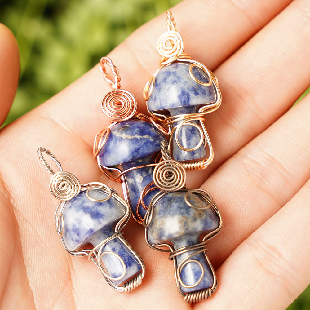 Collana con fungo in pietra curativa naturale Olivenorma
