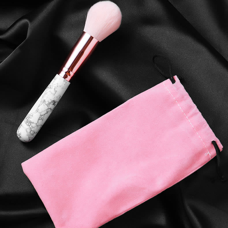 Olivenorma Pennello per il trucco con manico in cristallo naturale e decorazione in pietra preziosa 