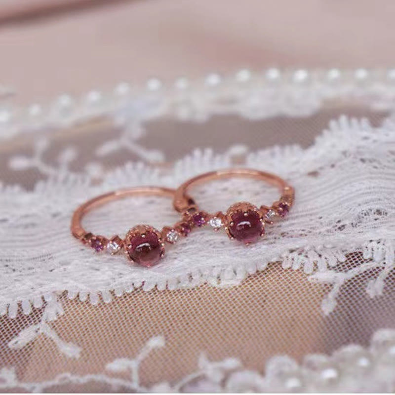 Anello nuziale di fidanzamento con granato Olivenorma  - image 7