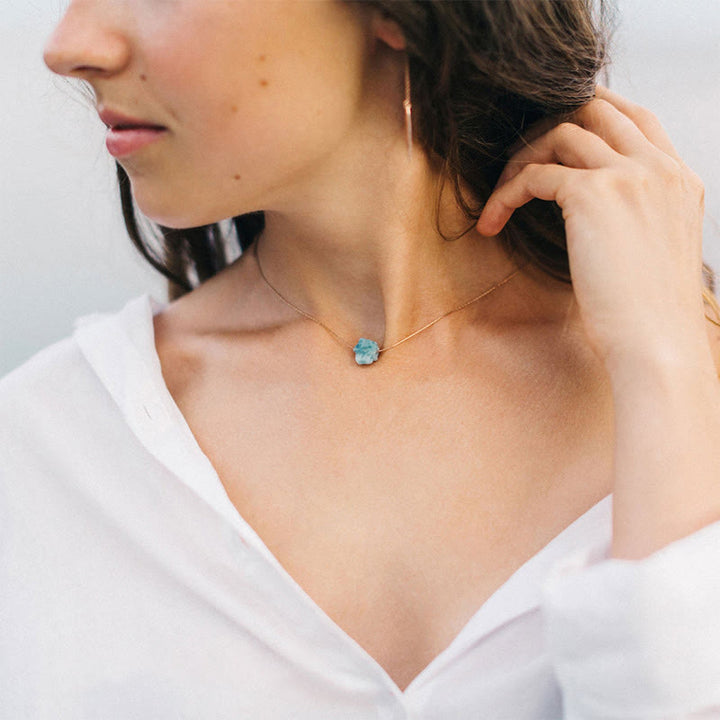 Collana con pietra preziosa grezza a taglio grezzo, regalo di gratitudine spirituale Olivenorma