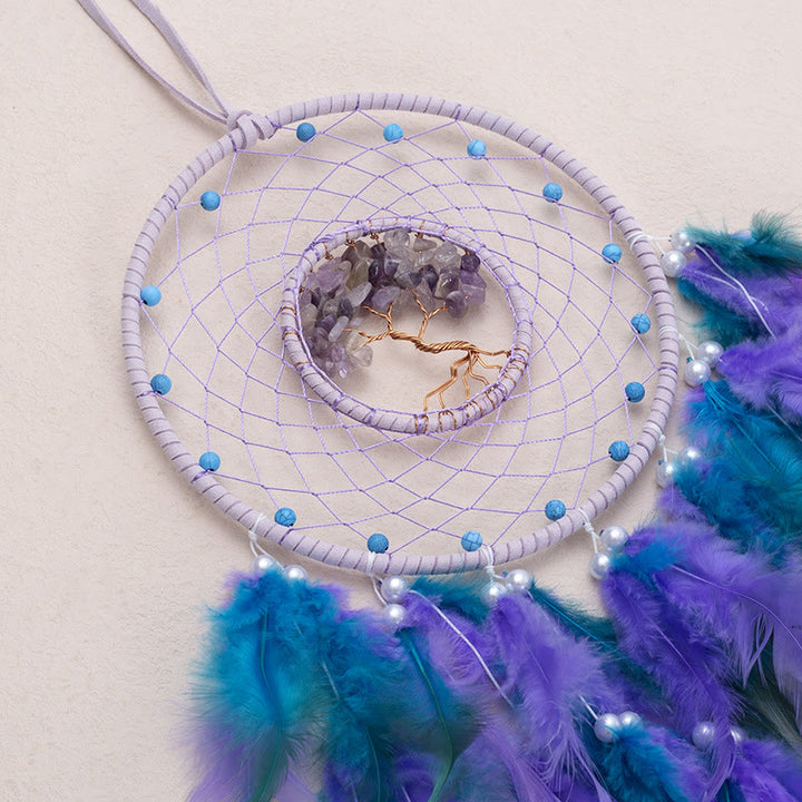 Olivenorma Crystal Tree Of Life Piuma Glow Dream Catcher 