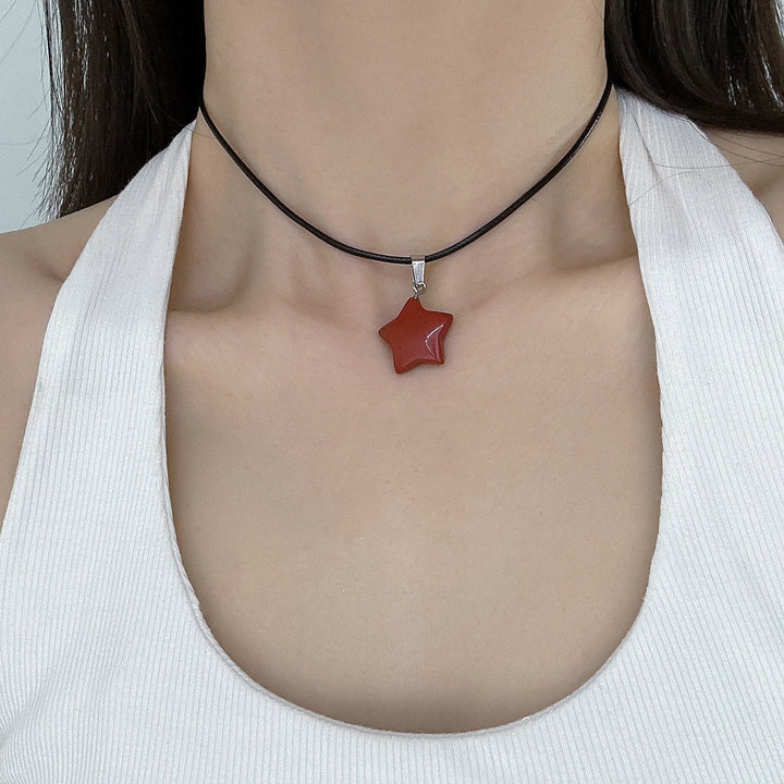 Collana con ciondolo a forma di stella in cristallo naturale Olivenorma
