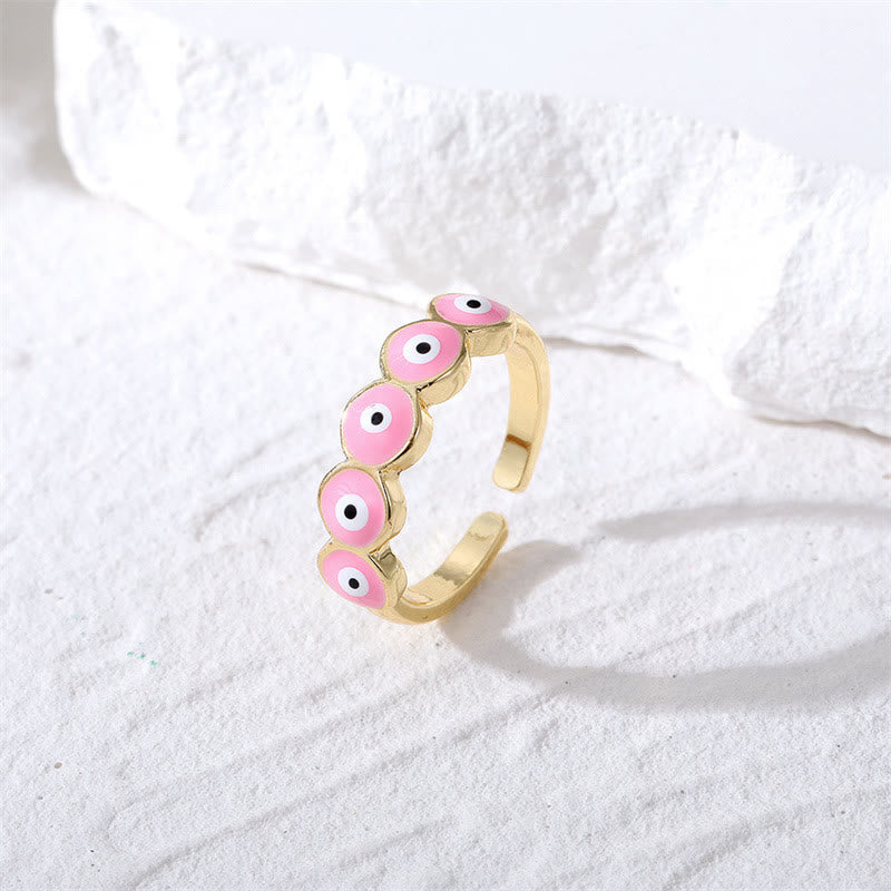 Anello regolabile con occhio malvagio in resina epossidica Olivenorma