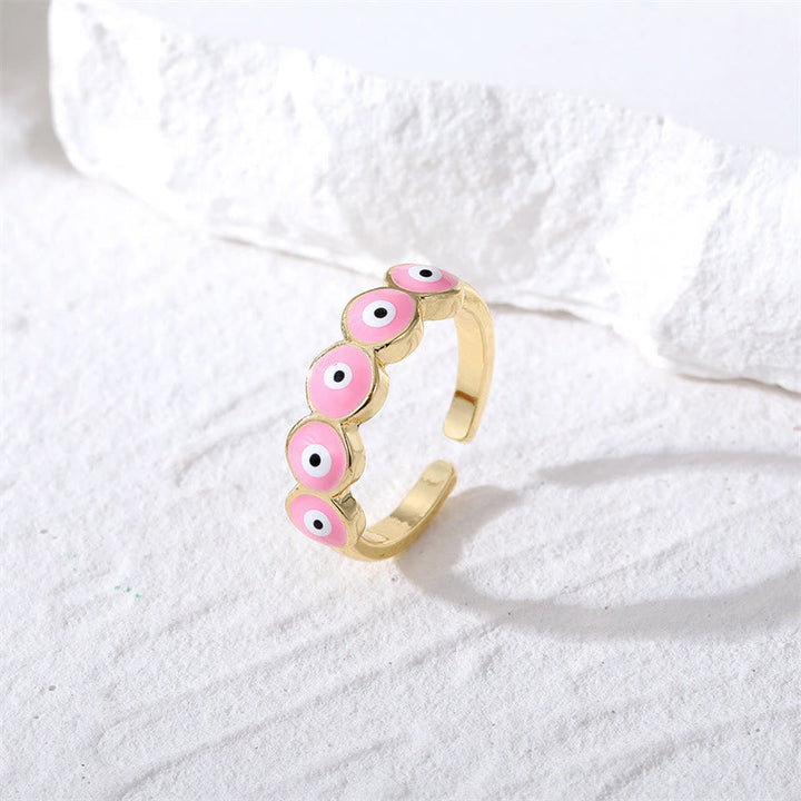 Anello regolabile con occhio malvagio in resina epossidica Olivenorma