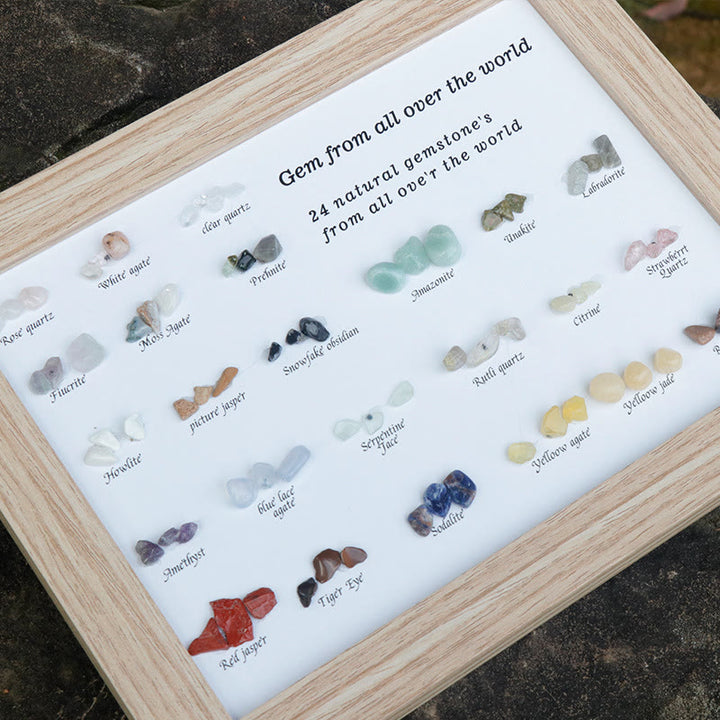 Olivenorma 24 tipi di campioni di cristallo Materiali didattici Decorazione con pietre preziose