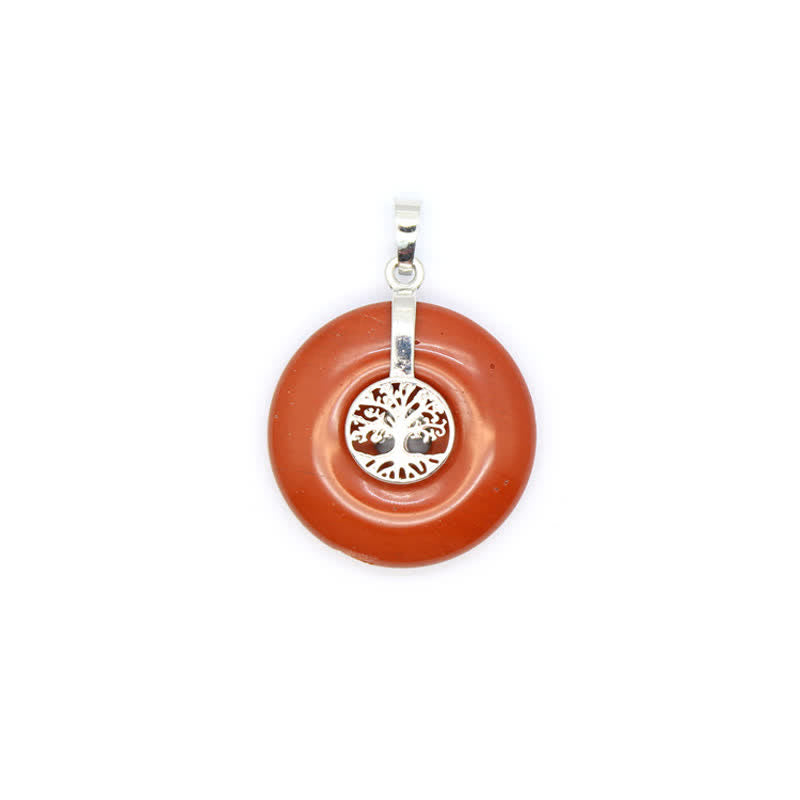 Collana con fibbia della pace in cristallo naturale Olivenorma e albero della vita